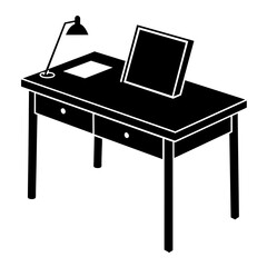 Desk table furniture vector silhouette illustration svg file