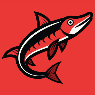 recommend clip art: Solid color Gar animal vector design