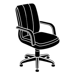 Office Chair vector silhouette illustration svg file