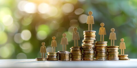 Company aligns employee success with business by implementing profit sharing program. Concept Employee Success, Business Alignment, Profit Sharing Program, Company Culture, Motivation Strategy