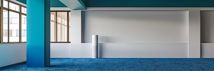 Fototapeta premium Empty room interior with no furniture, window lighting and copy space. Real Estate concept image or interior design concept.