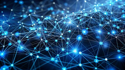 Fototapeta premium Abstract Network Connections with Blue-Toned Dots and Lines ai generated 