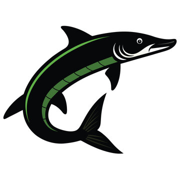 recommend clip art: Solid color Gar animal vector design