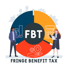 FBT - Fringe Benefit Tax acronym. business concept background. vector illustration concept with keywords and icons. lettering illustration with icons for web banner, flyer, landing pag