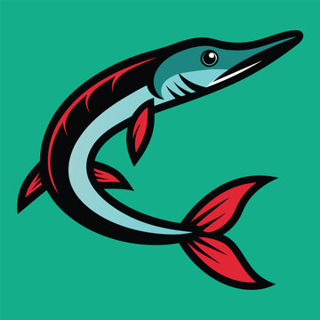 recommend clip art: Solid color Gar animal vector design