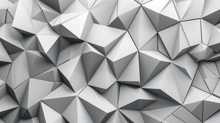 Geometric precision meets artistic expression as low poly shapes converge to form a mesmerizing pattern in grayscale tones.