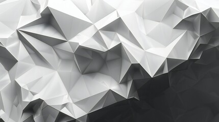Obraz premium Minimalist aesthetic elevated by low poly formations in shades of black and white, evoking a sense of understated elegance.