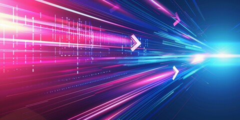 Red and gold glowing arrow background with light effects