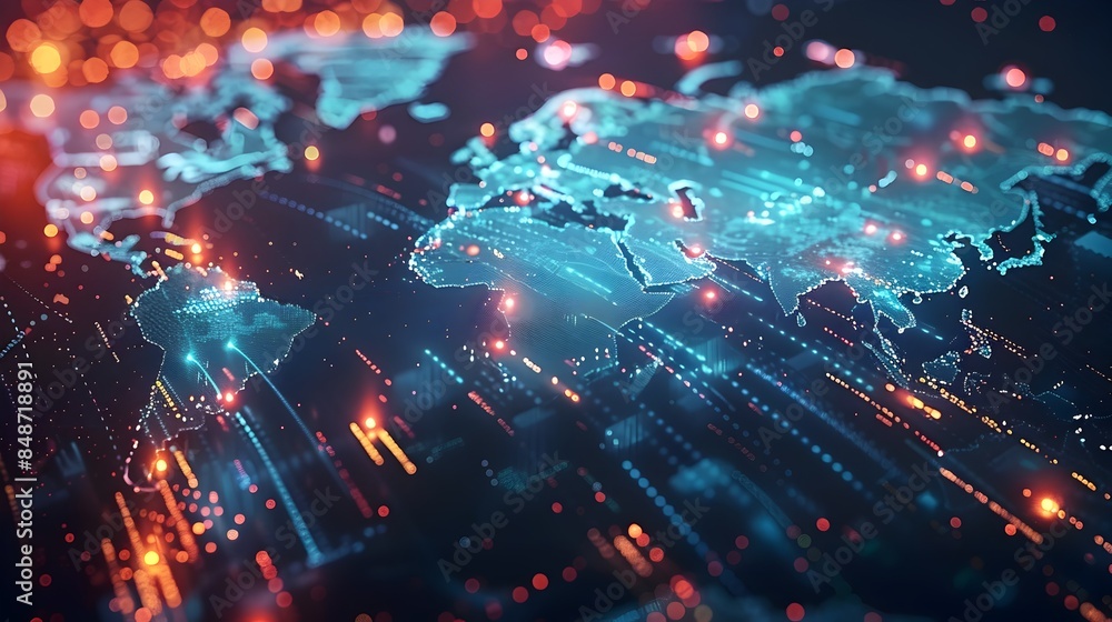 Aufkleber vibrant global internet usage data visualization with detailed infographic