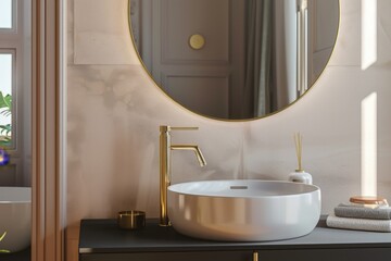 luxury sink with oval mirrors
