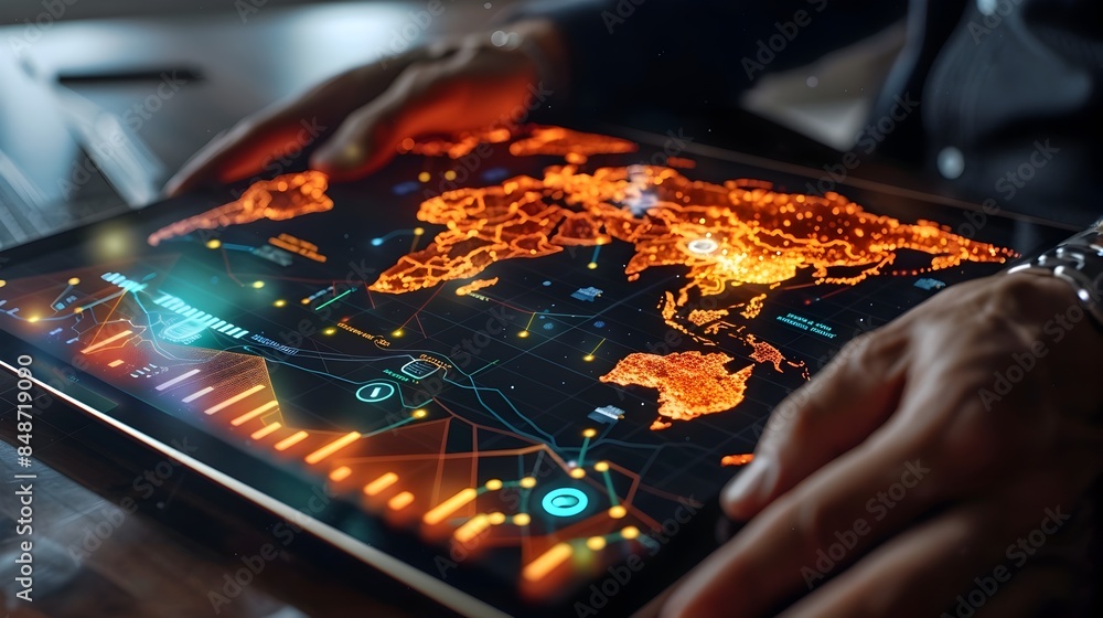 Aufkleber vibrant tablet usage statistics infographic displaying global data insights