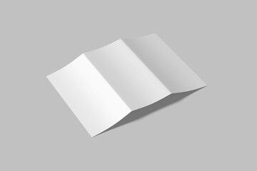 Blnk cover DL trifold brochure mockup high angle view