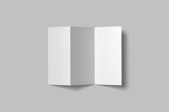 Black white z fold DL trifold brochure mockup
