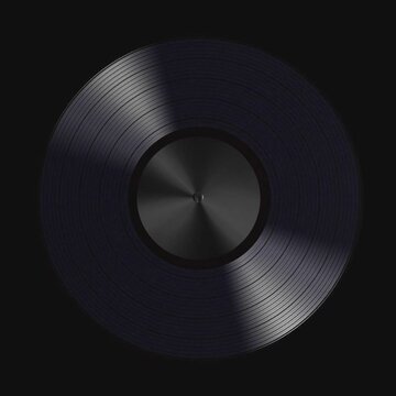 Realistic seamless looping 3D animation of the white label vinyl record rendered 