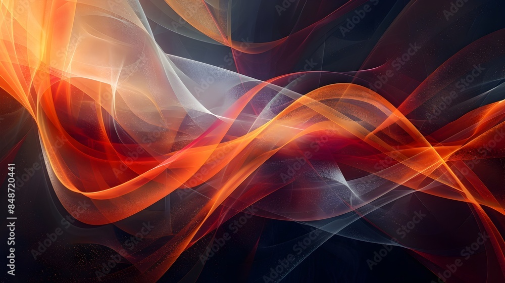 Aufkleber vibrant abstract tech interconnected geometric shapes forming dynamic flowing composition