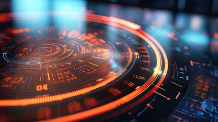 The interface of a futuristic artificial intelligence, displaying complex algorithms and data analytics visualization