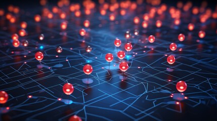 Digital map showcasing ai gps for cutting edge delivery services and future transport logistics