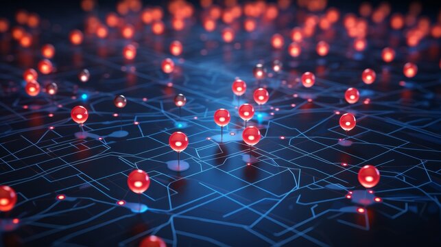 Digital map showcasing ai gps for cutting edge delivery services and future transport logistics