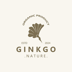 Ginkgo biloba leaf logo. can be used for herbal health products modern style logo design template