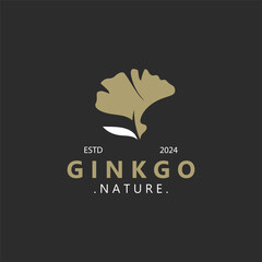 Ginkgo biloba leaf logo. can be used for herbal health products modern style logo design template