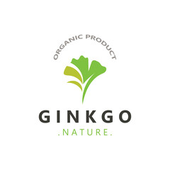 Ginkgo biloba leaf logo. can be used for herbal health products modern style logo design template