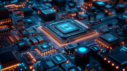 Fototapeta premium 3D depiction of advanced cybersecurity systems protecting data