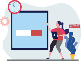 The girl is looking at clock time.