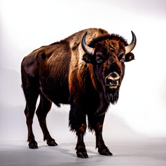 drawing of a Bison white background