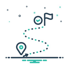 Obraz premium Mix icon for start finish 