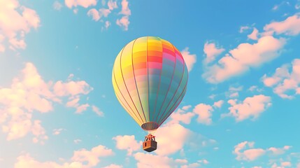 Fototapeta premium A colorful hot air balloon floating in the sky