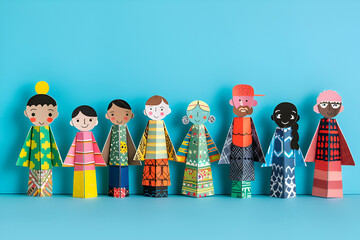 Colorful Paper Dolls Representing Diverse Cultures