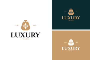 Luxury perfume logo design template vector illustration idea