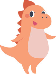かわいいオレンジ色の恐竜キャラクター