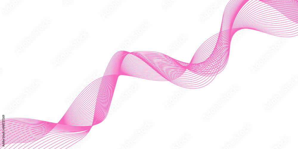 Poster abstract pink color wave element for design. digital frequency track equalizer. stylized line art ba