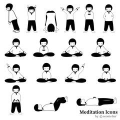 meditation icon set