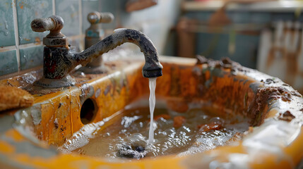 clogged and leaky sink sewer