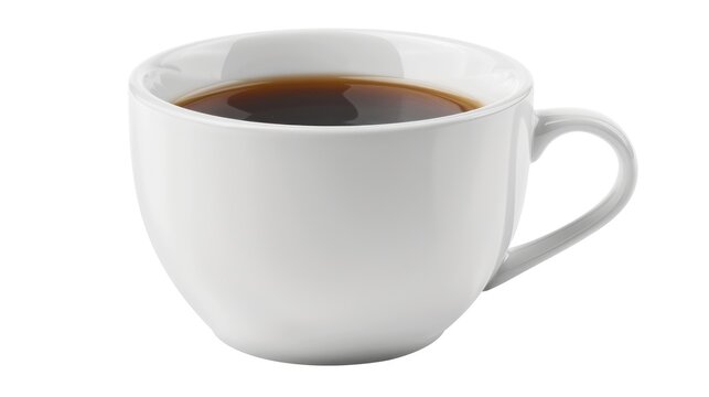 Isolated white cup containing fragrant coffee