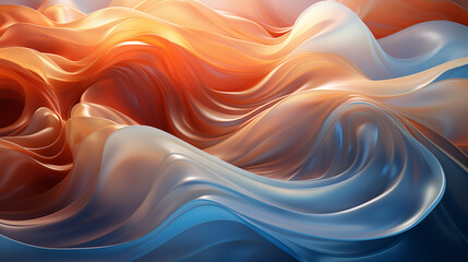 Obraz premium Flowing organic shapes, muted tones, serene light effects, abstract design, high-resolution