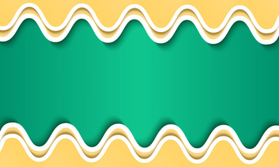 Horizontal abstract wave background. Vector 3D abstract background with paper cut shapes. Colorful carving art. landscape gradient banner. Modern paper cut art cartoon abstract with waves background
