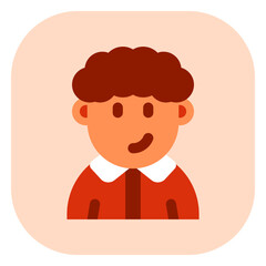 Editable person with curly hair avatar vector icon. User, profile, identity, persona. Part of a big icon set family. Perfect for web and app interfaces, presentations, infographics, etc
