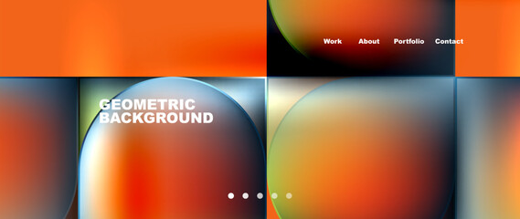 Geometric abstract glassmorphism with circles and squares. Vector Illustration For Wallpaper, Banner, Background, Card, Book Illustration, landing page