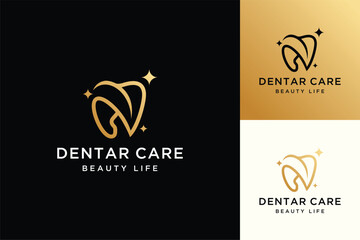 Dental Clinic  fresh logo with leaf . Dentist logo, Teeth vector logo design inspiration