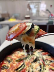 French food with cheese, ratatouille