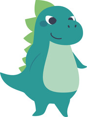 かわいい緑色の恐竜キャラクター