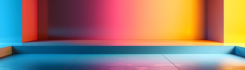 Obraz premium Vibrant Neon Gradient Backdrop for Bold Product Presentations and Copy Spaces