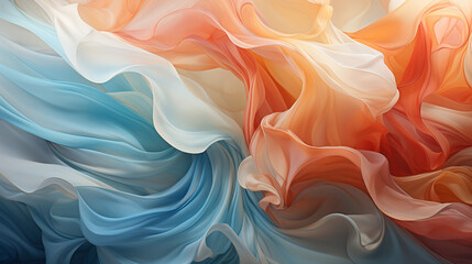 Obraz premium Gentle moving patterns, serene hues, fluid dynamics, soothing atmosphere, high-resolution