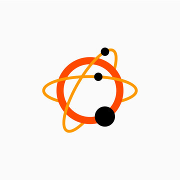 Q letter quantum atom electron logo vector icon illustration