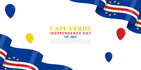 Vector illustration of Cape Verde Independence Day social media feed template