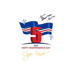 Vector illustration of Cape Verde Independence Day social media feed template