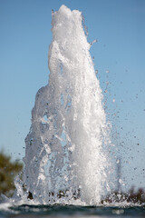 fountain against the blue sky